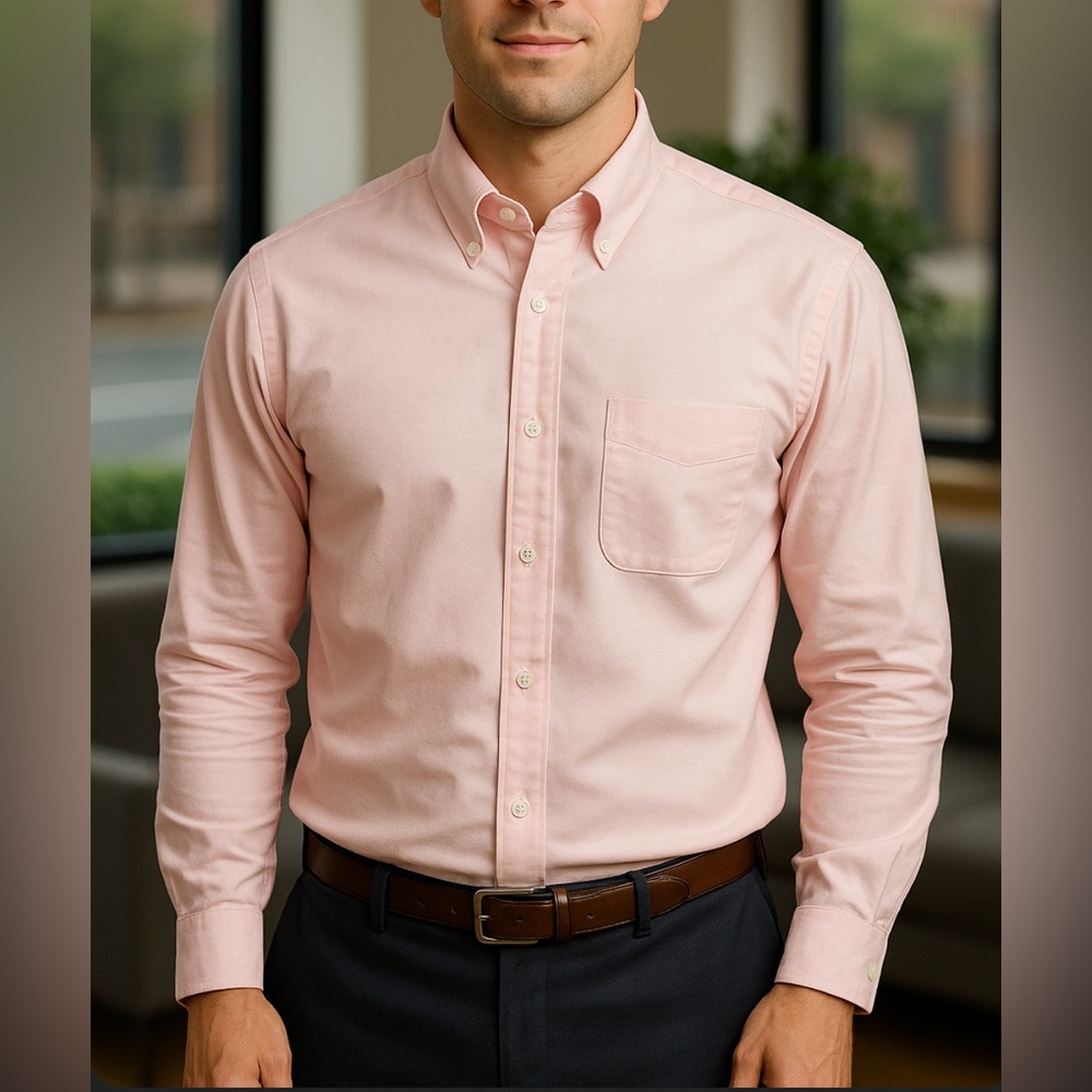 Stafford Pink Casual Button Down Shirt